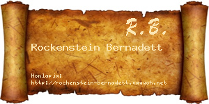 Rockenstein Bernadett névjegykártya